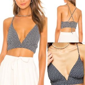 NWOT Free People Cassie Heart Printed Bralette